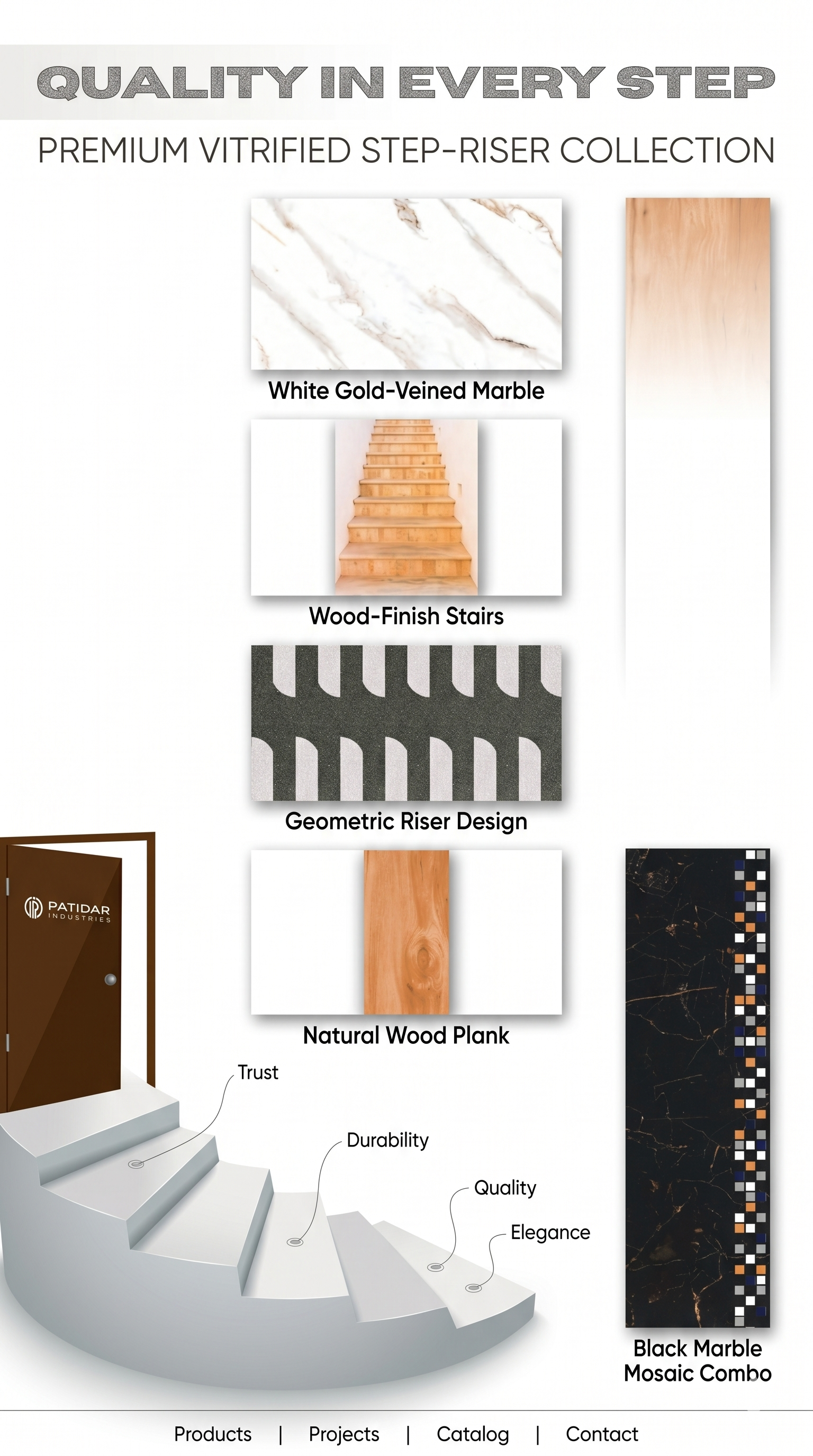 OM Stepriser manufacturing facility showcasing vitrified tiles production
